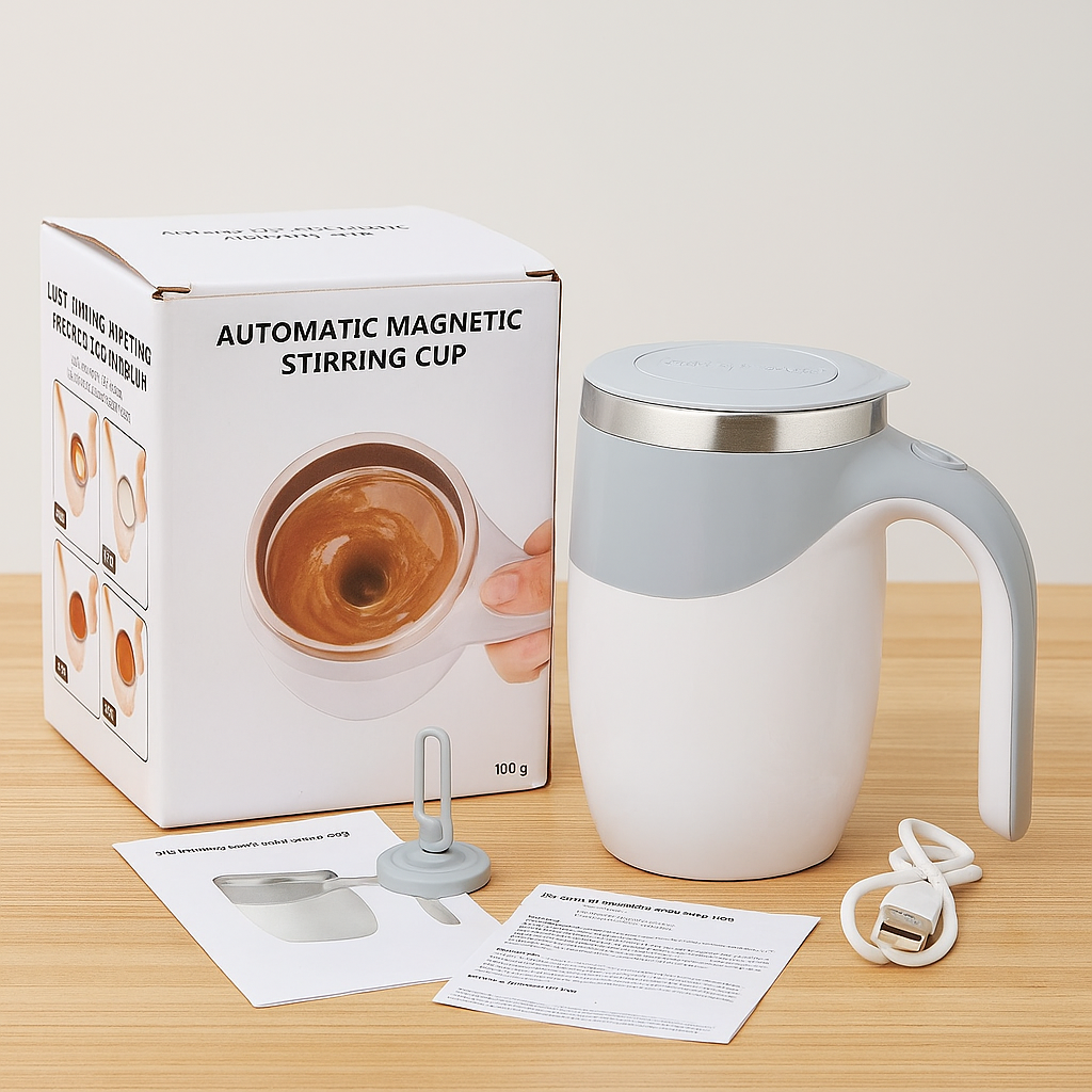 MagniCup™ – Tasse Magnétique Auto-Mélangeuse USB