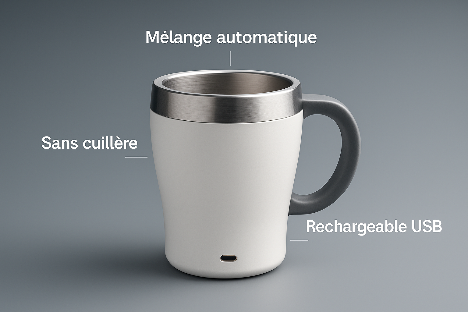MagniCup™ – Tasse Magnétique Auto-Mélangeuse USB